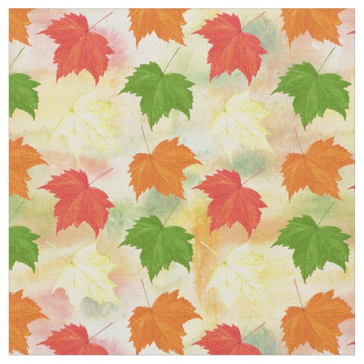 水彩紅葉 ファブリック (クローズアップ)