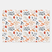 水彩紅葉 – 優しい秋エレガンス ラッピングペーパーシート (正面3)