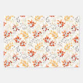 水彩紅葉 – 優しい秋エレガンス ラッピングペーパーシート (正面)