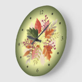  水彩紅葉〜収穫期〜   ラージ壁時計 (傾斜)