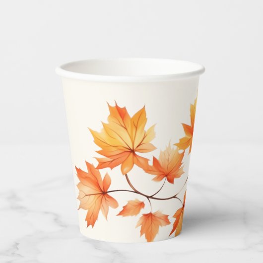 水彩紅葉 紙コップ (正面)