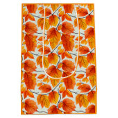 水彩紅葉-鮮やか秋の葉 ミディアムペーパーバッグ (裏面)