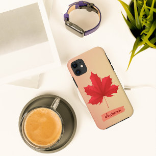 水彩紅葉iPhoneケース iPhone 11 ケース