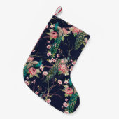 水彩紋様孔雀 スモールクリスマスストッキング (正面 (吊り時))