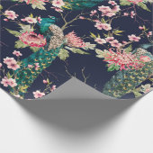 水彩紋様孔雀 ラッピングペーパー (角)