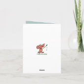 水彩納屋フクロウ鳥ありがとう カード (裏面)