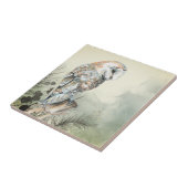 水彩納屋フクロウ鳥アートタイル タイル (側面)