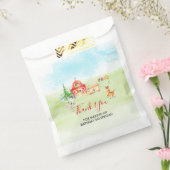 水彩納屋周囲の庭と家畜ありがとう フェイバーバッグ (封をした状態)