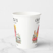 水彩納屋周囲の庭動物キッズファーム誕生日 紙コップ (右)