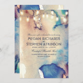 水彩紐灯ビーチリハーサルディナー 招待状 (正面/裏面)