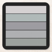 水彩紙に黒いストライプを付けたグレーグリーン スクエアペーパーコースター (正面)