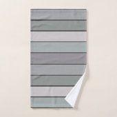 水彩紙に黒いストライプを付けたグレーグリーン バスタオルセット (ハンドタオル)