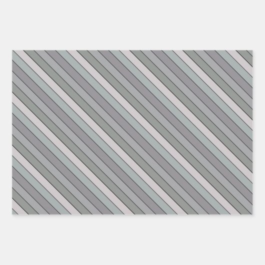 水彩紙に黒いストライプを付けたグレーグリーン ラッピングペーパーシート (正面2)