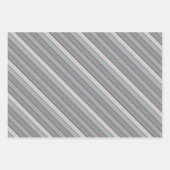 水彩紙に黒いストライプを付けたグレーグリーン ラッピングペーパーシート (正面)