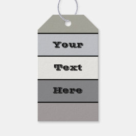 水彩紙に黒いストライプ色調の灰色の色調 ギフトタグ