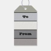 水彩紙に黒いストライプ色調の灰色の色調 ギフトタグ (裏面)