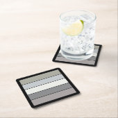 水彩紙に黒いストライプ色調の灰色の色調 スクエアペーパーコースター (インサイチュ)