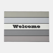 水彩紙に黒いストライプ色調の灰色の色調 ドアマット (正面)