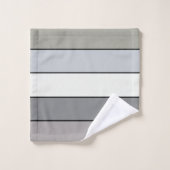 水彩紙に黒いストライプ色調の灰色の色調 バスタオルセット (ウォッシュタオル)