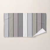 水彩紙に黒いストライプ色調の灰色の色調 バスタオルセット (ハンドタオル)