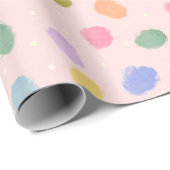 水彩紙のコンフェッティ ラッピングペーパー (ロールコーナー)