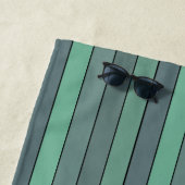 水彩紙の冬のストライプ緑と灰色の ビーチタオル (インサイチュ)