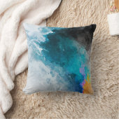 水彩紙の背景抽象芸術絵を描イル クッション (ブランケット)