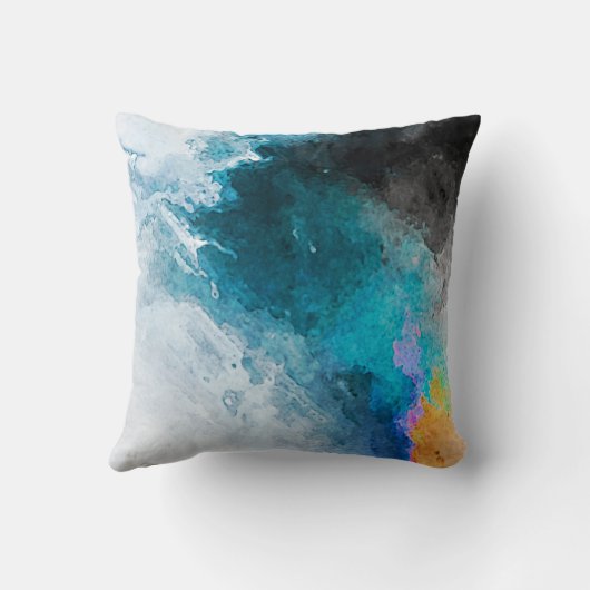 水彩紙の背景抽象芸術絵を描イル クッション (裏面)