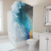 水彩紙の背景抽象芸術絵を描イル シャワーカーテン (インサイチュ)