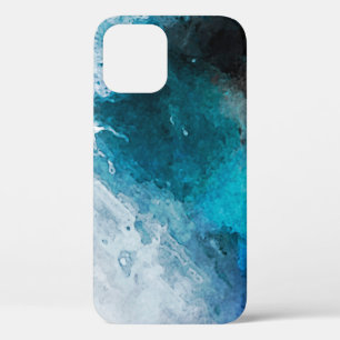 水彩紙の背景抽象芸術絵を描イル iPhone 12ケース