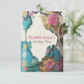水彩紙の花　紙の種類とサイズのオプション - 出席の返信はこちらの連絡先まで 招待状 (スタンド正面)