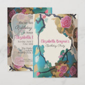 水彩紙の花　紙＆サイズオプション - RSVP & 招待状 (正面/裏面)