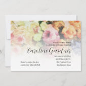 水彩紙の誕生日招待状 花 招待状 (正面)