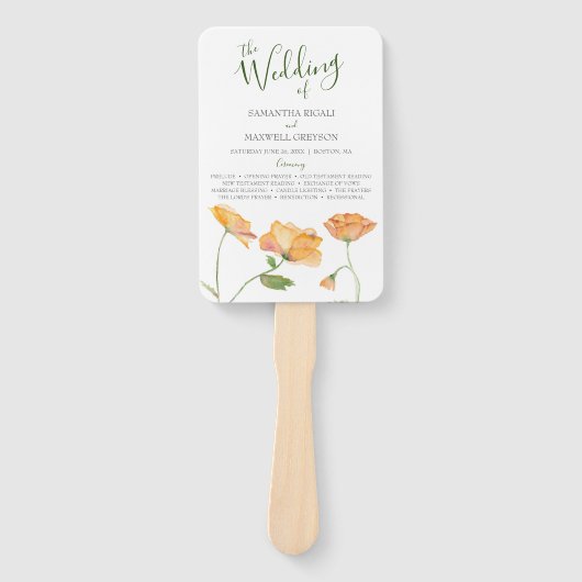 水彩紙フローラ結婚のファン ハンドファン (正面)