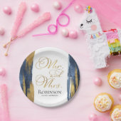 水彩紙プレート |青結婚の抽象芸術 ペーパープレート (パーティー)