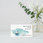 水彩紙ボート名刺 名刺 (スタンド正面)