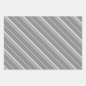 水彩紙上の黒の縞模様のある灰緑色 ラッピングペーパーシート (正面3)