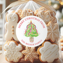 水彩紙吹雪クリスマスツリー差出人住所