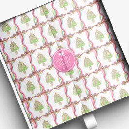 水彩紙吹雪クリスマスツリー&リボン 薄葉紙