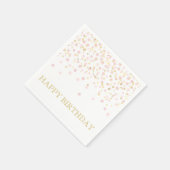 水彩紙吹雪ハッピーバースデーエレガントシック スタンダードカクテルナプキン (角)