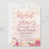 水彩紙吹雪ブライダルシャワー招待 招待状 (正面)