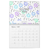 水彩紙吹雪 カレンダー (2月 2027)