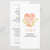 水彩素朴なウェディングプログラム プログラム (正面/裏面)