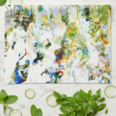 水彩素朴なグラフィックグランジデザインアート キッチンタオル (折り畳み)