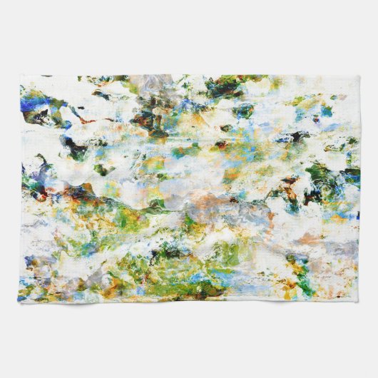 水彩素朴なグラフィックグランジデザインアート キッチンタオル (横)