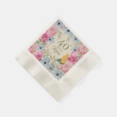 水彩素朴な植物40歳の誕生日 縁ありカクテルナプキン (角)