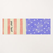 水彩素朴な米国アメリカ国旗のカスタム文字 ヨガマット (正面(横))