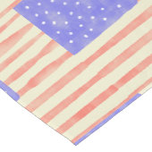 水彩素朴な米国アメリカ国旗のパターン ショートテーブルランナー (コーナー)