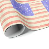 水彩素朴な米国アメリカ国旗のパターン ラッピングペーパー (ロールコーナー)