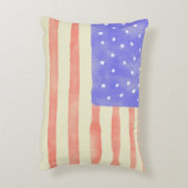 水彩素朴な米国アメリカ国旗 アクセントクッション (裏面(縦))